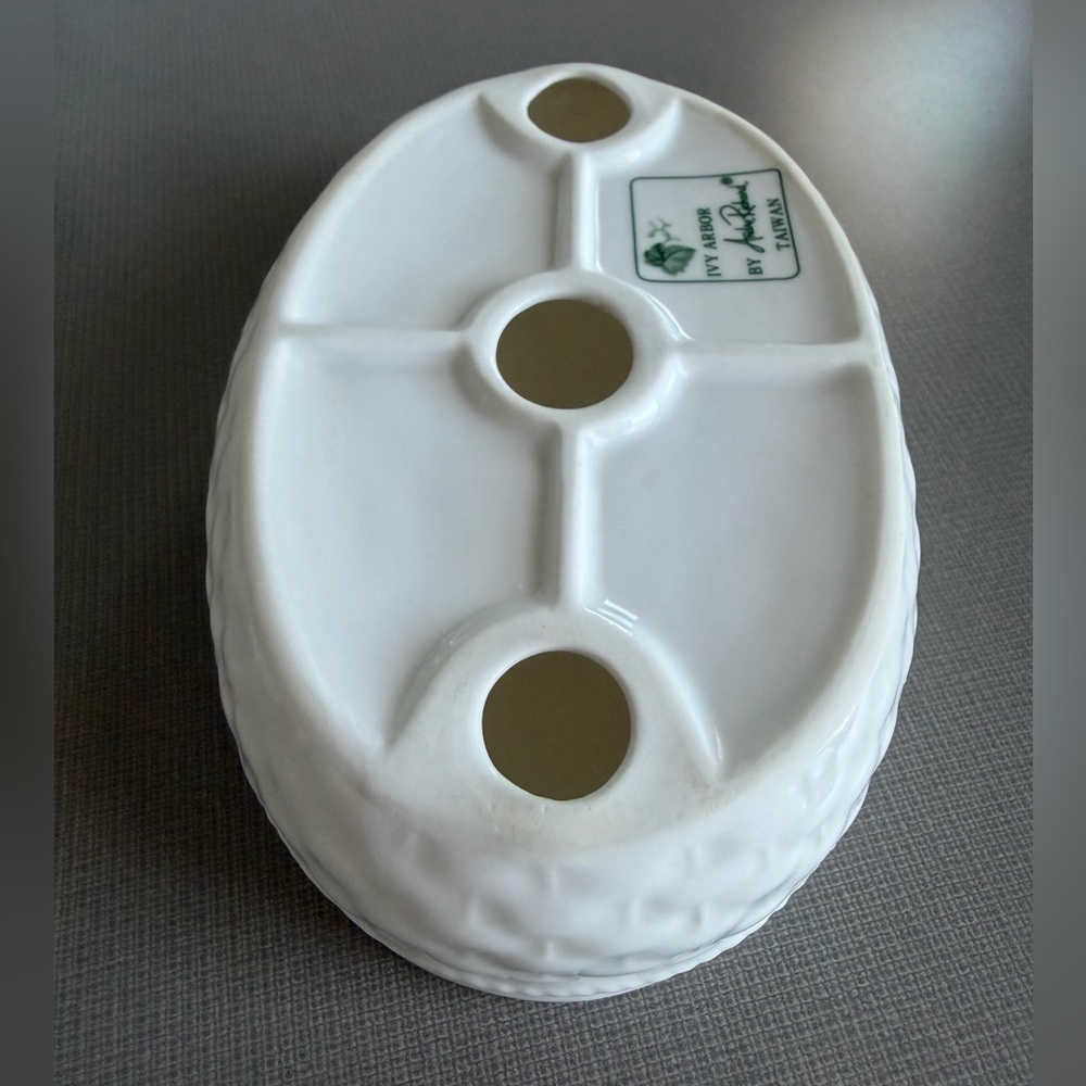 Vintage Andre Richard Ivy Arbor White Ceramic Bar Soap & Trinket Dish Holder - Picture 6 of 10